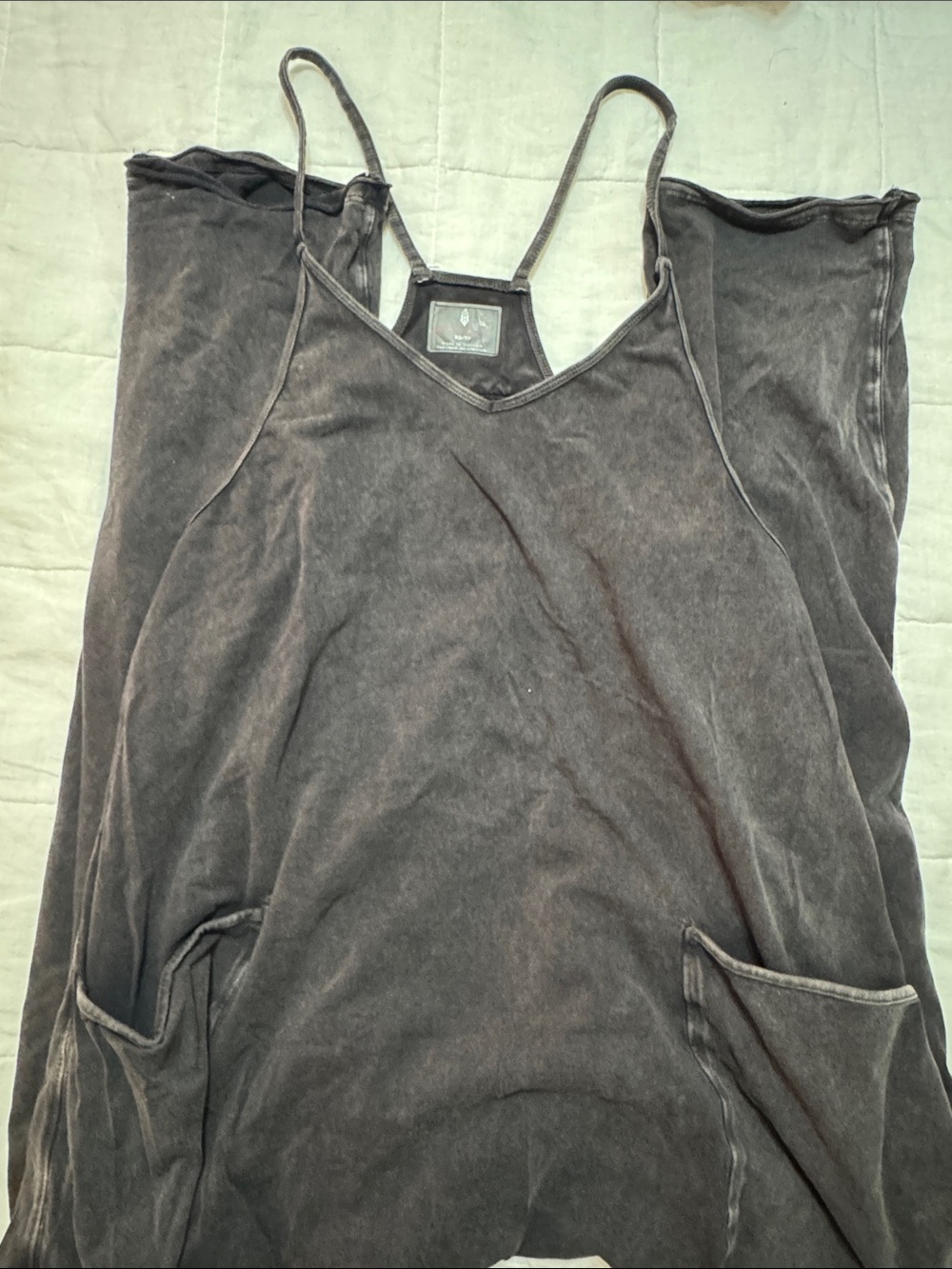 Free People Hot Shot Washed Black Onesie jumpsuit XS